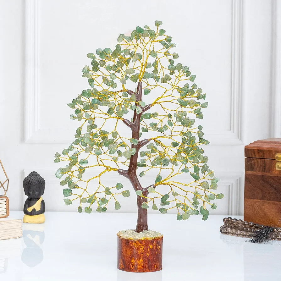 ZAICUS Green Jade Crystal Tree of Life - Healing Stones Money Handmade Trees for Spiritual & Gifts Meditation Accessories 