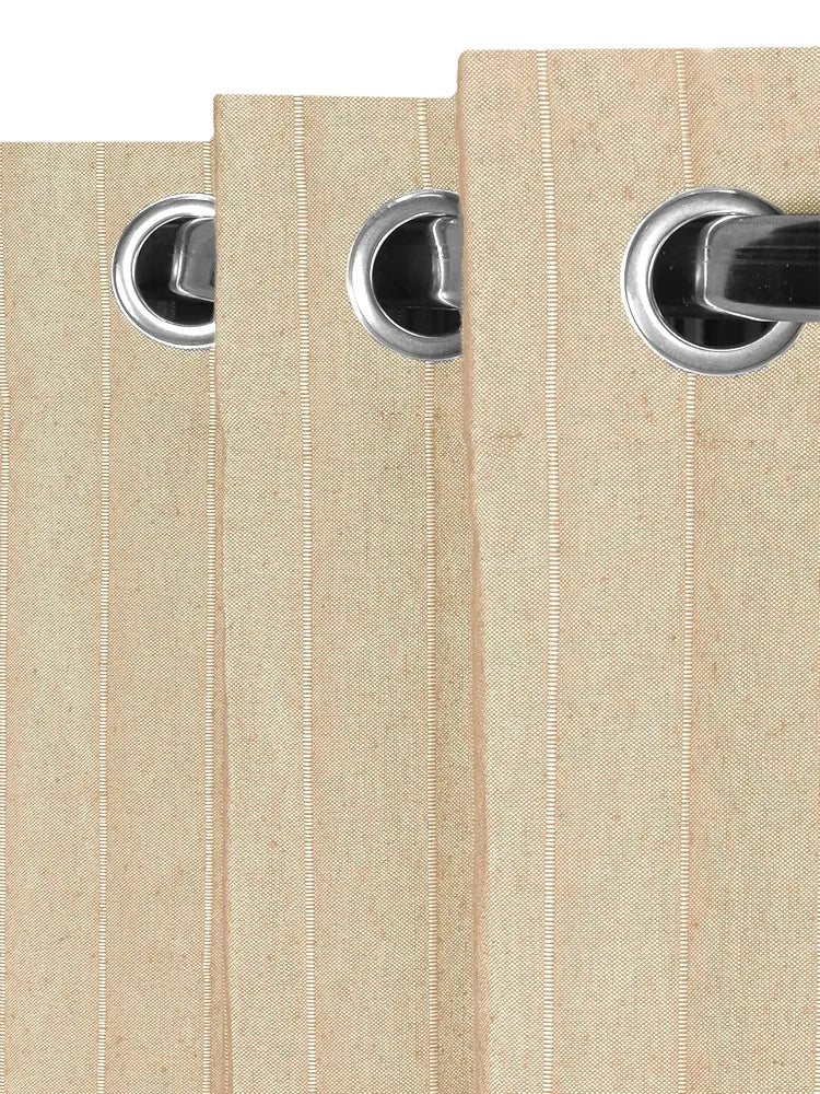 SARAL HOME EASY LIVING Solid Saral Home Chawla Cotton Room Darkening Door Curtain 2pc, Beige. 4x7 Feet, Grommet