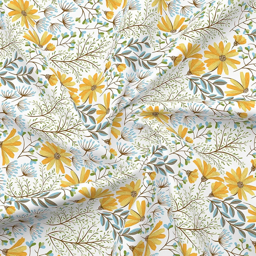 Layers Illuminating Homes 100% Cotton Bedsheet Set for All Seasons - Lightweight, Moisture Absorbent, Machine Washable & Easy to Care - 144 TC - Queen Size 