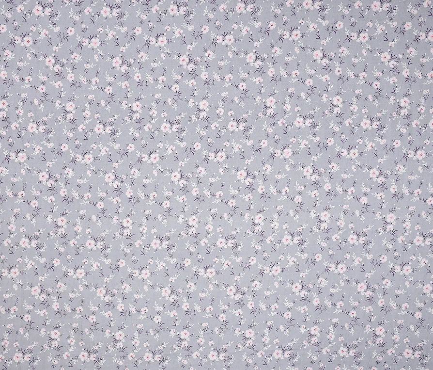 Homefab India 210 TC Glace Cotton King Size BedSheet with 2 Pillow Covers -  - Floral, Purple