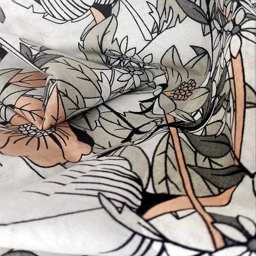 Divine Casa 144 TC 100% Cotton King Bedsheet with 2 Pillow Covers | Skin-Friendly Fabric for Everyday Comfort | 270 X 270 CM | Floral Pattern | Blush Grey