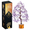 Bezavo Amethyst Gemstone Crystal Tree – Good Luck Showpiece for Home Decor Bonsai Money Tree for Prosperity & Decoration – 10-12 Inch