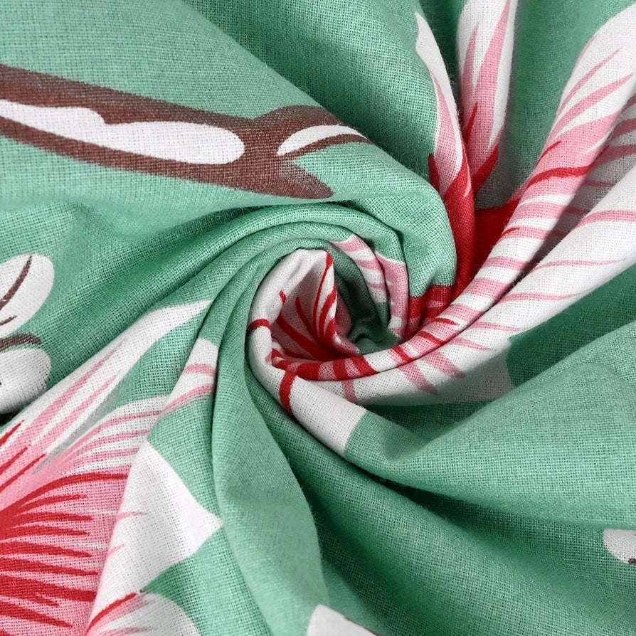 Divine Casa 100% Cotton Double Bed Dohar | Ultra-Soft Reversible AC Blanket | Cozy & Lightweight Quilt | 220 x 205 CM, Mint Blossom Haven