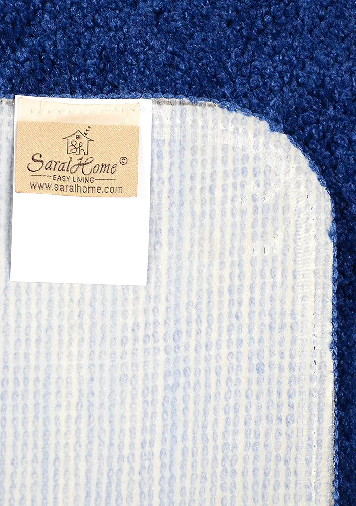 Saral Home Microfiber Solid Rectangle Anti-Skid Bath Mats | Soft & Super Absorbent Mats for Shower | Washable, Non-Slip & Quick-Drying Mats for Kitchen Bathroom | Set of 2 