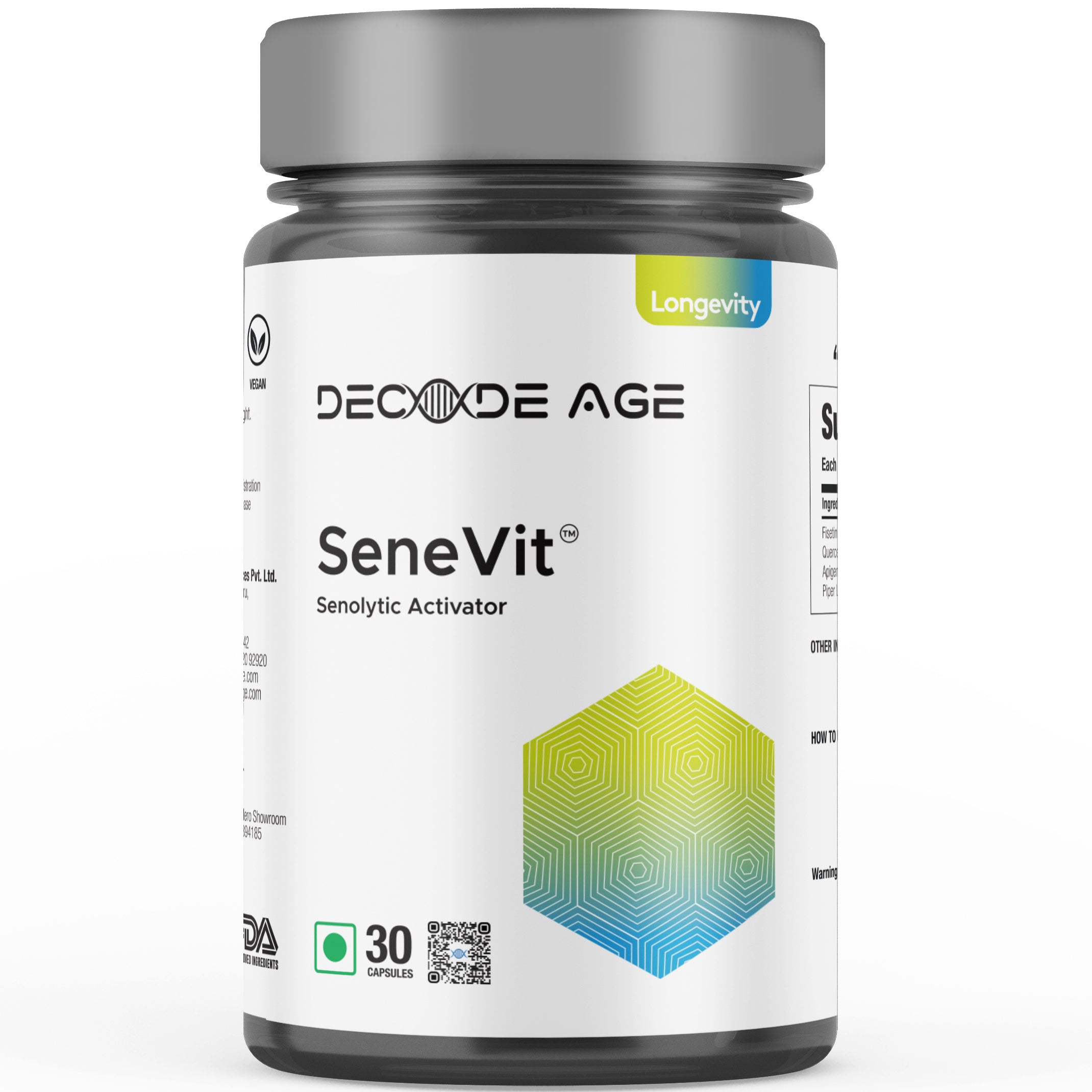 Decode Age Senolytic Activator SeneVit Capsuels - 30 Capsules - Swadesii