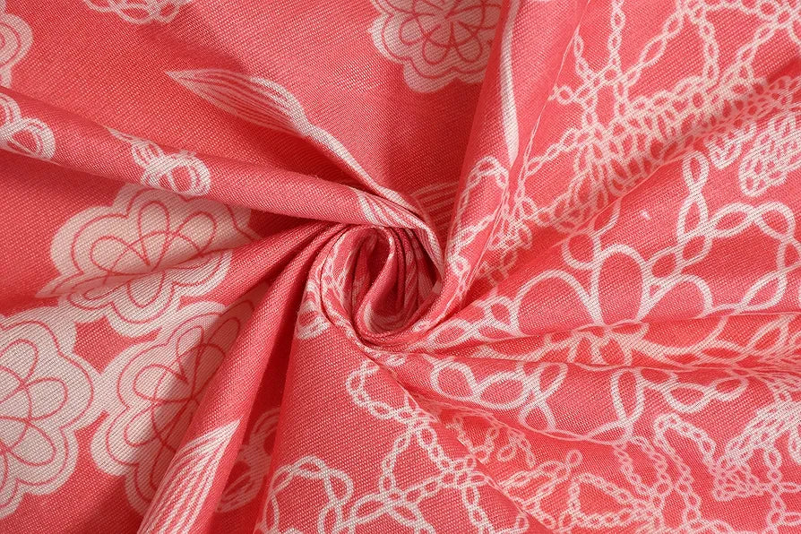 HOMEKART 100% Microfiber bedsheet for Double Bed with 2 Pillow Covers Breathable | Wrinklefree and Soft Touch 144 TC Pattren Floral Pink and White| TC - 144