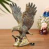 Jaszz Art Brass Flying Eagle 6 Inches Statue Hawk Sculpture Decorative Handmade Garuda Statue for Home Decor | Golden Bird