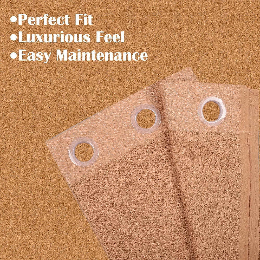 Kuber Industries 7 Feet Stylish Curtains for Living Room & Bedroom | Light Control & Pests Preventive Door Parde for Pooja Room & Home Decor | Web Net - Golden