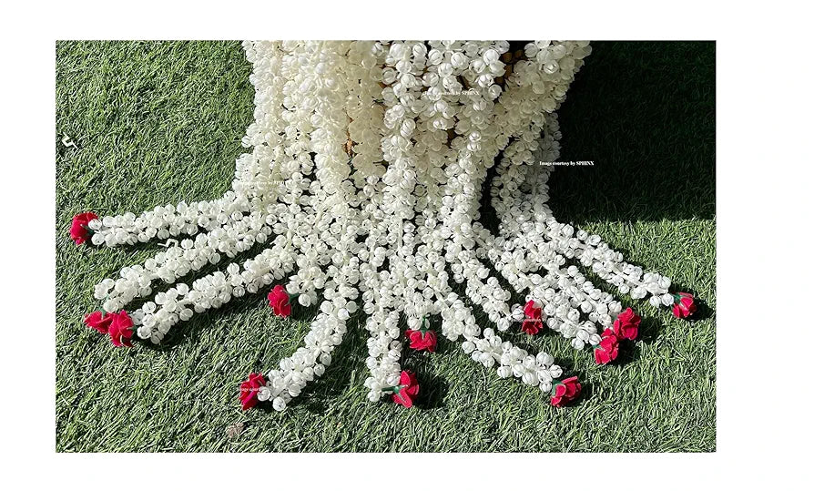 SPHINX Artificial Jasmine Buds  & Rose Strings Garlands for Festivals Pooja Wedding Housewarming Diwali Decorations Approx 2.5 ft/30 Inches  - 