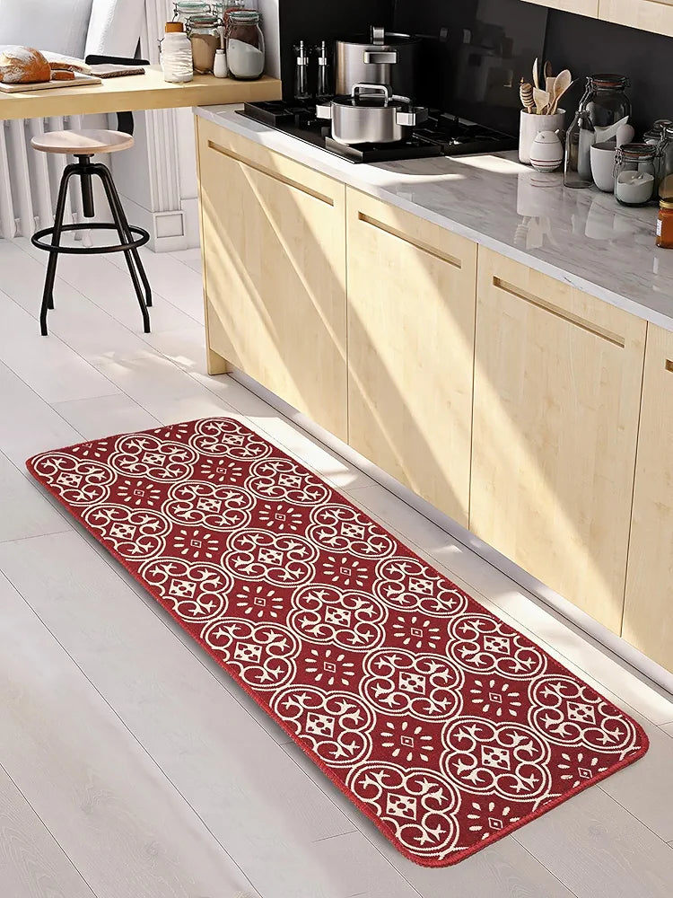 Saral Home Ornamental Soft Cotton Durable & Washable Multipurpose Runner for Home/Kitchen/Living Area/Lobby/Office with Anti Skid Backing 