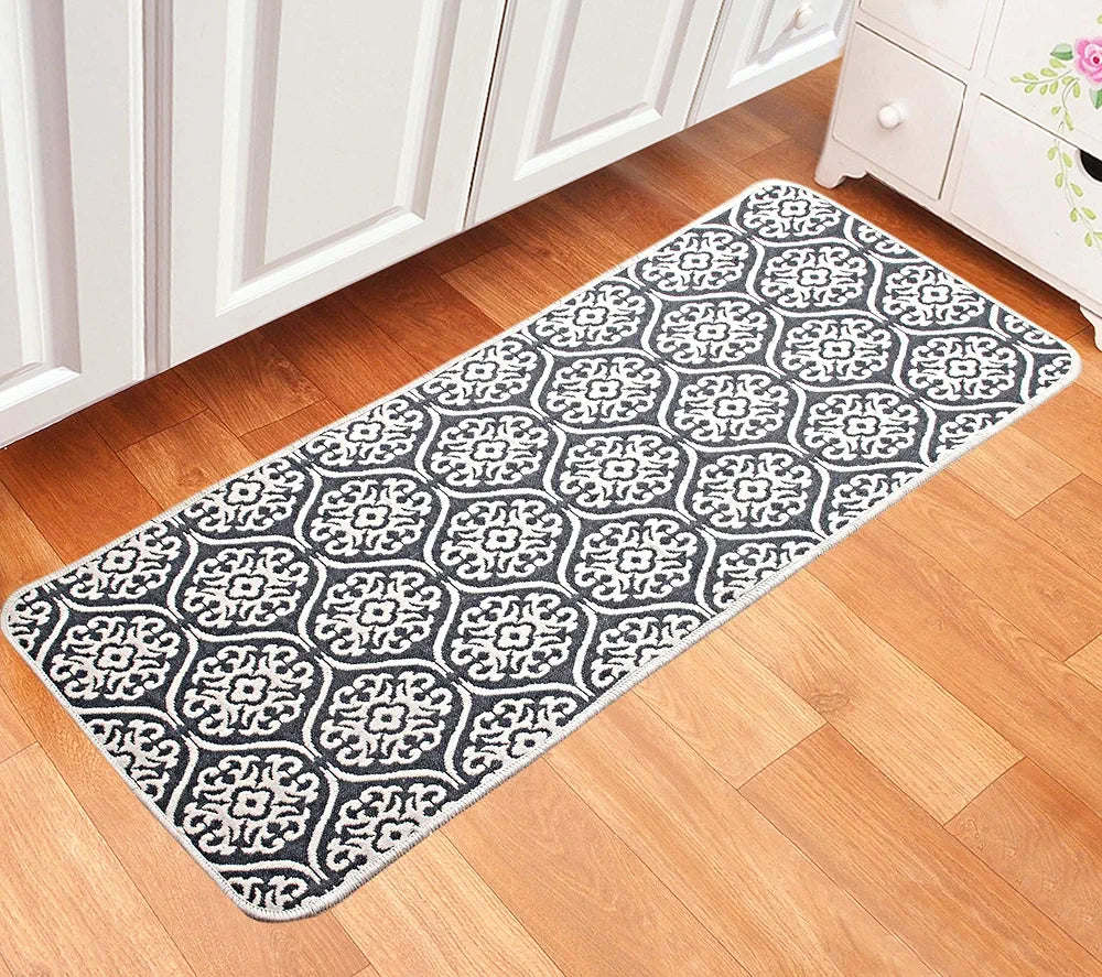 Saral Home Floral Designer Soft Cotton Durable & Washable Multipurpose Runner for Home/Kitchen/Living Area/Lobby/Office with Anti Skid Backing 