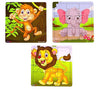 Fiddlys Wooden Paperless Jigsaw Puzzle for Children | Pack of 3 | 9 Pieces