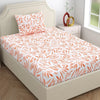 Dreamscape Cotton Single Bedsheet with 1 Pillow Cover Salmon Rose