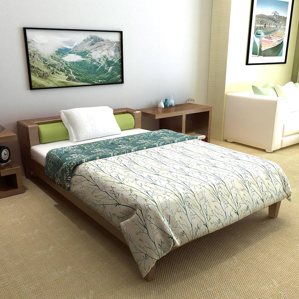 Divine Casa 120 GSM Microfiber Single Bed Comforter | Soft & Lightweight Reversible AC Blanket | All-Season 3-Layered Quilt | 230 x 140 cm, Beetle Grey