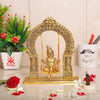 KridayKraft Metal Laddu Gopal Swing Jhula Gold Plated Krishna Jhula palna for Temple Pooja