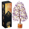 Bezavo Amethyst Gemstone Crystal Bonsai Tree – Good Luck Money Tree for Home & Office Decor  10-12 Inch