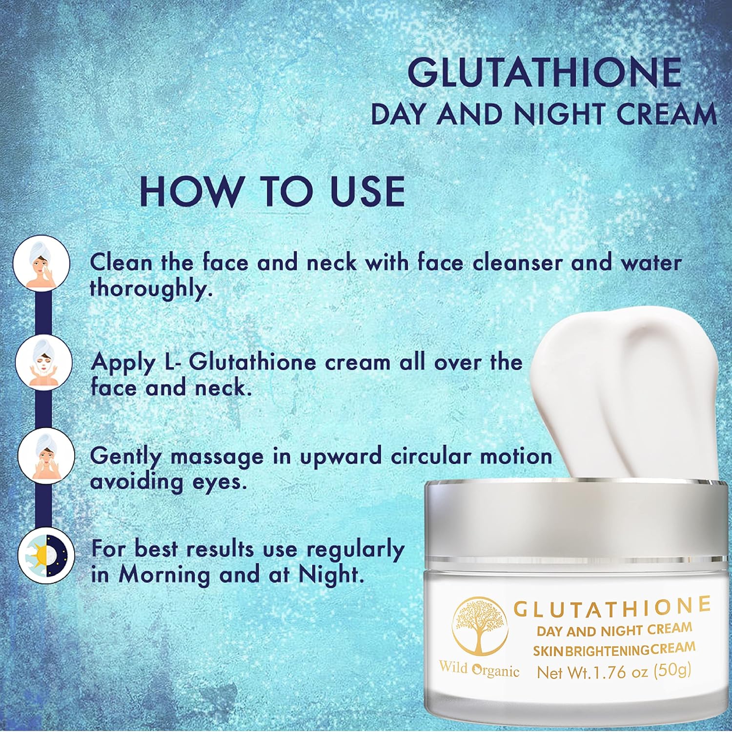 Wild Organic L- Glutathione Day and Night Cream - 50 gms