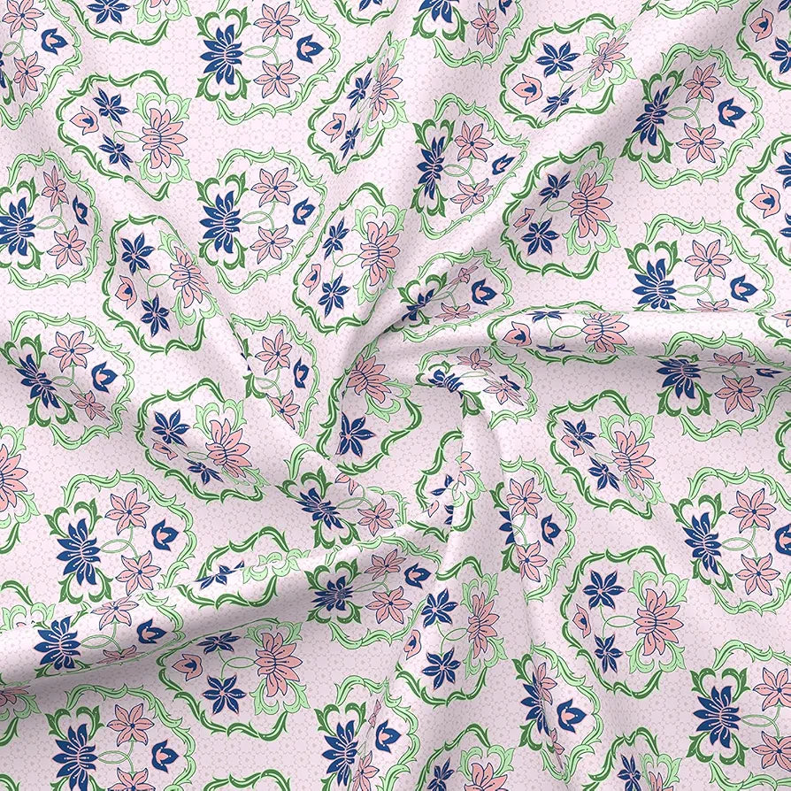 Layers Basicx 100% Cotton Bedsheet Set for All Seasons - Lightweight, Moisture Absorbent, Machine Washable & Easy to Care - Gift for Housewarming & More - 120 TC - Queen Size 