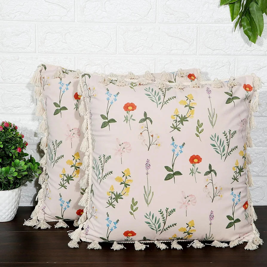 ishro home Premium Cushion Cover Set of 1 | Cushion Cover 16 inch x 16 inch – Soft European Standard Fabric, Frill Design, Machine Washable | 
