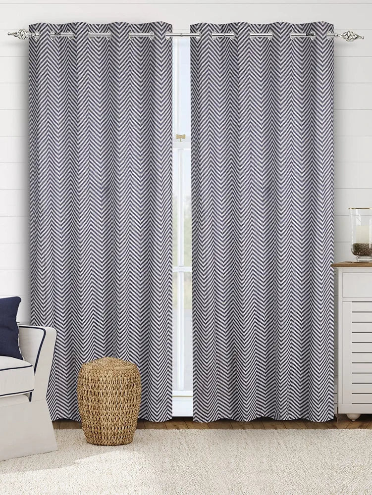 SARAL HOME EASY LIVING Chevron Designer Curtains 