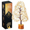 Bezavo Citrine Crystal Tree of Life Feng Shui Money Tree Golden Wire for Positive Energy & Success