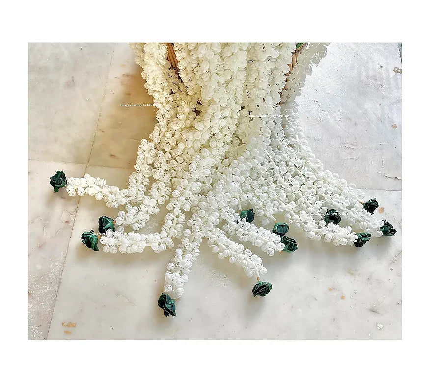 SPHINX Artificial Jasmine Buds  & Rose Strings Garlands for Festivals Pooja Wedding Housewarming Diwali Decorations Approx 2.5 ft/30 Inches  - 