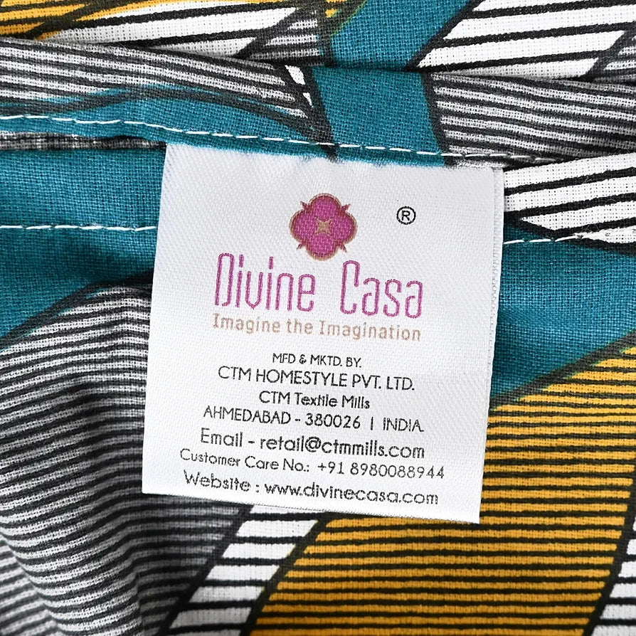 Divine Casa 144 TC 100% Cotton Bedsheet for Single Bed with 1 Pillow Cover 