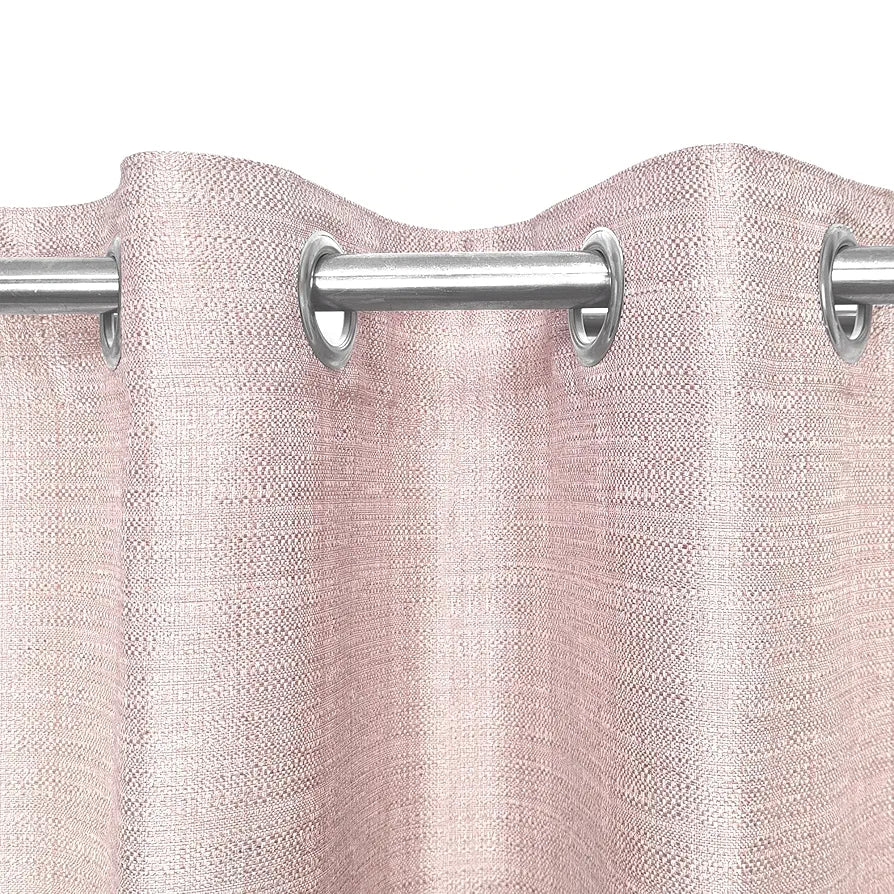 Divine Casa Textured Window Curtain 5 Feet – Cameo Rose, Soft Polyester Panel with Eyelets for Home Decor – 1 Piece