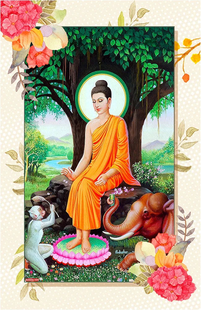 Rangoli MDF Wall Stick Decorative Panel 12x18 Wall Art for Home, Living Room, Bedroom, Office & Decoration. P-1, Design-28