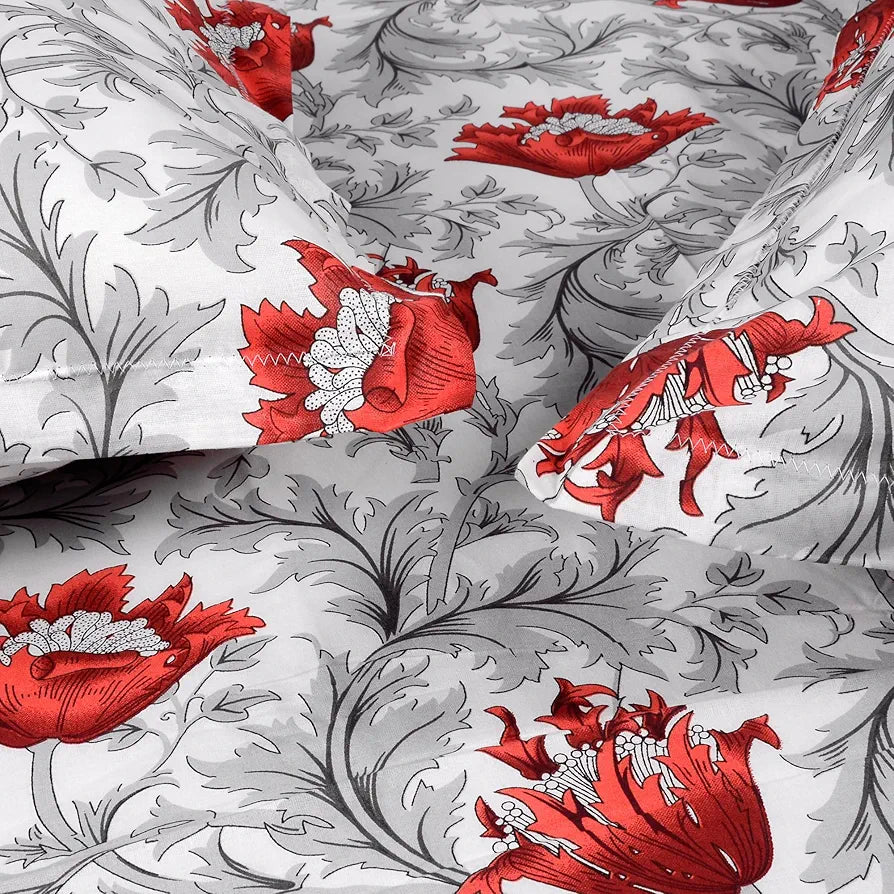 Divine Casa 144 TC 100% Cotton Bedsheet for Single Bed with 1 Pillow Cover 