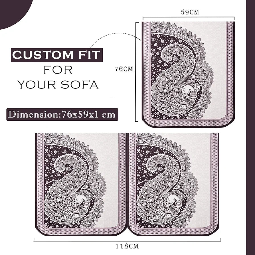 Kuber Industries Sofa Cover | Net 2+1+1 Seater Sofa Slip Cover Set | Couch Sofa Cover Set | Sofa Cover for Home | Sofa Slipcover Set | Sofa Cover for Living Room | Mor Digital-837 | Purple