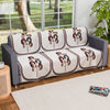 Kuber Industries Set of 6 Velvet 3 Seater Sofa Covers for Living Room Digital Flower-Cream & Brown