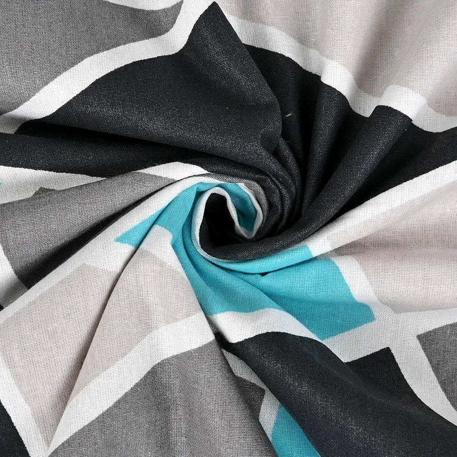 Divine Casa 120 TC 100% Cotton Toddler Baby Blanket | Skin-Friendly Swaddle Dohar for 0-4 Years | Lightweight & Cozy | 140 x 100 cm - Grey, Blue, and Black