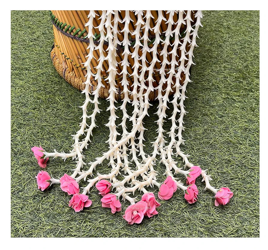 SPHINX Artificial rajnigandha Buds Rose Strings for Home Function Festive Decor Wedding haldi Ceremony Pooja Housewarming Decorations Approx 2.5 ft Height - 