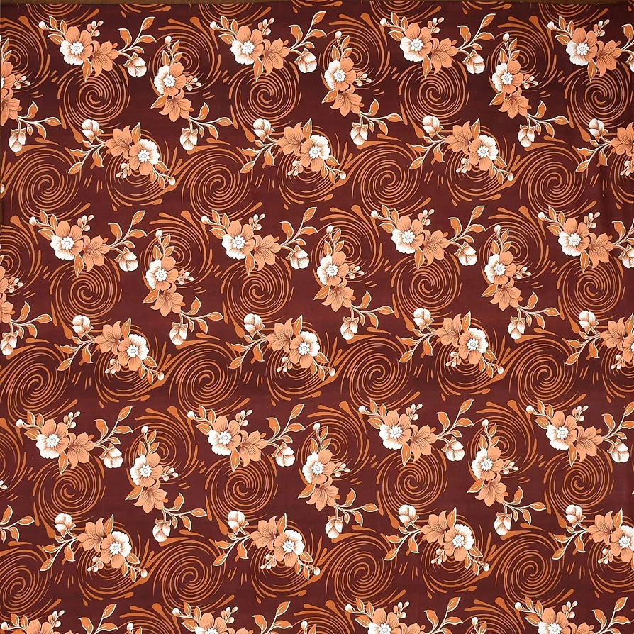 Homefab India 180 TC Microfiber Double BedSheet with 2 Pillow Covers -  - Brown, Floral