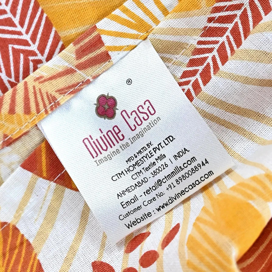 Divine Casa 144 TC 100% Pure Cotton Double Bedsheet with 2 Pillow Covers | Soft & Skin-Friendly Fabric for Everyday Comfort | All-Season Use | Size 222 x 254 CM | Floral Paisley | Mustard Orange
