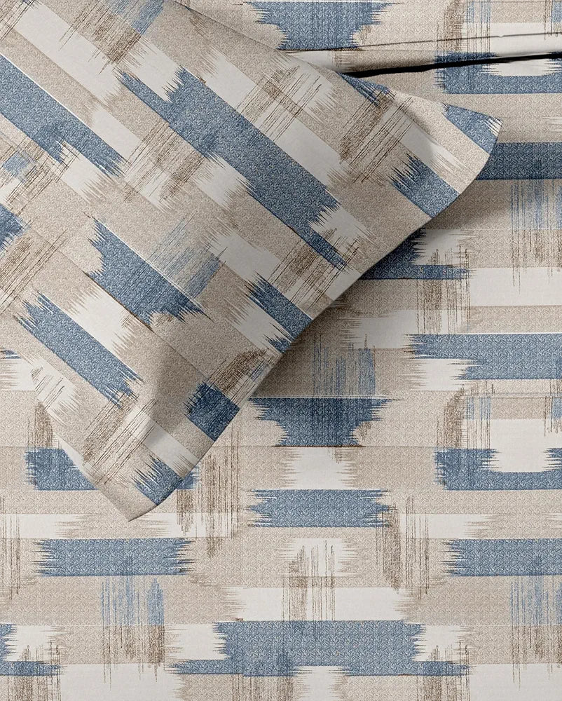 Trance Home Linen 100% Cotton 180 TC Bedsheet | Queen Size Printed Fitted Bedspread with 2 Pillow Covers 