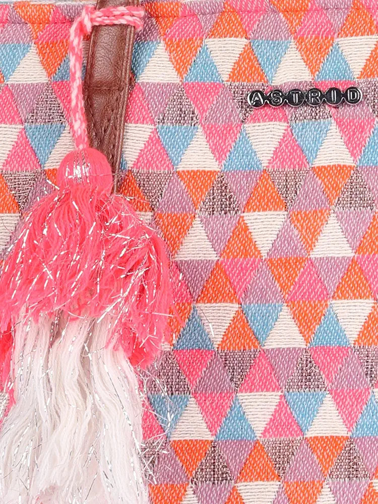 ASTRID Handmade Macrame Flap Over Sling Bag For Girls And Women