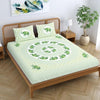 Colorish Jaipuri Traditional Elephant Printed Bed Sheet With 2 Pillow Covers | Pastel Green
