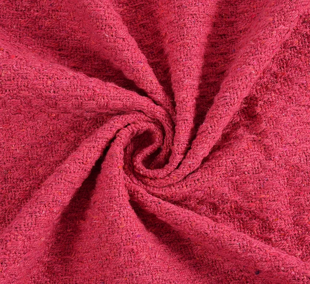SASHAA WORLD Vibrant Pink Cotton Throw | Ideal for Your Home, Living Room, Sofa, Bed, Chair, Picnic & Used for Gift | 130X180 cm| TC - 125