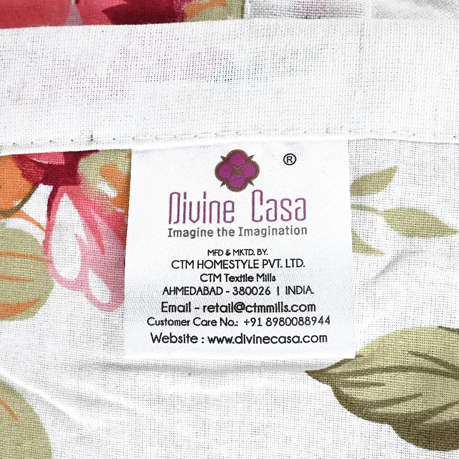 Divine Casa Floret 100% Cotton Single Dohar | 120 GSM | Soft & Lightweight Throw Blanket | Cozy & Breathable Bedding | All-Season Comfort | 210 x 140 CM, Rosy Retreat