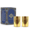 Indian Art Villa Pure Brass Glass Tumbler With Floral Etched Straight Design - 207 gms (Pack of 2)