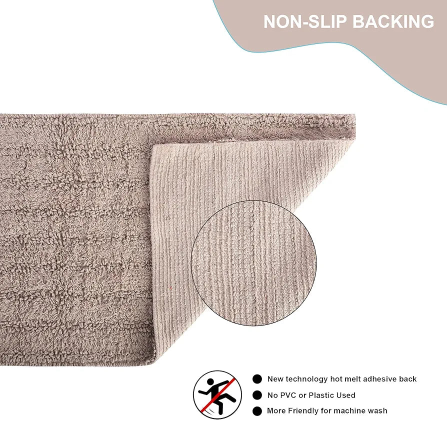 SASHAA WORLD Super Absorbent Non Slip BathMat | Bathmat for Living Room, Bathroom, Kitchen, Bedroom, Indoor & Outdoor | Brown Bathmat | 40 x 60 cm, Pack of 1