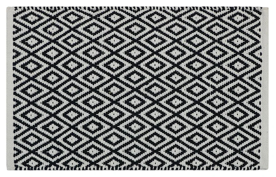 THE HOME TALK Weaved Cotton Rectangular Carpets | Contemporary Decorators | Area Rugs for Bedroom, Center Table, Living Room, Drawing Room, Hall | Machine Washable | 50 X 80 Cm | Navy