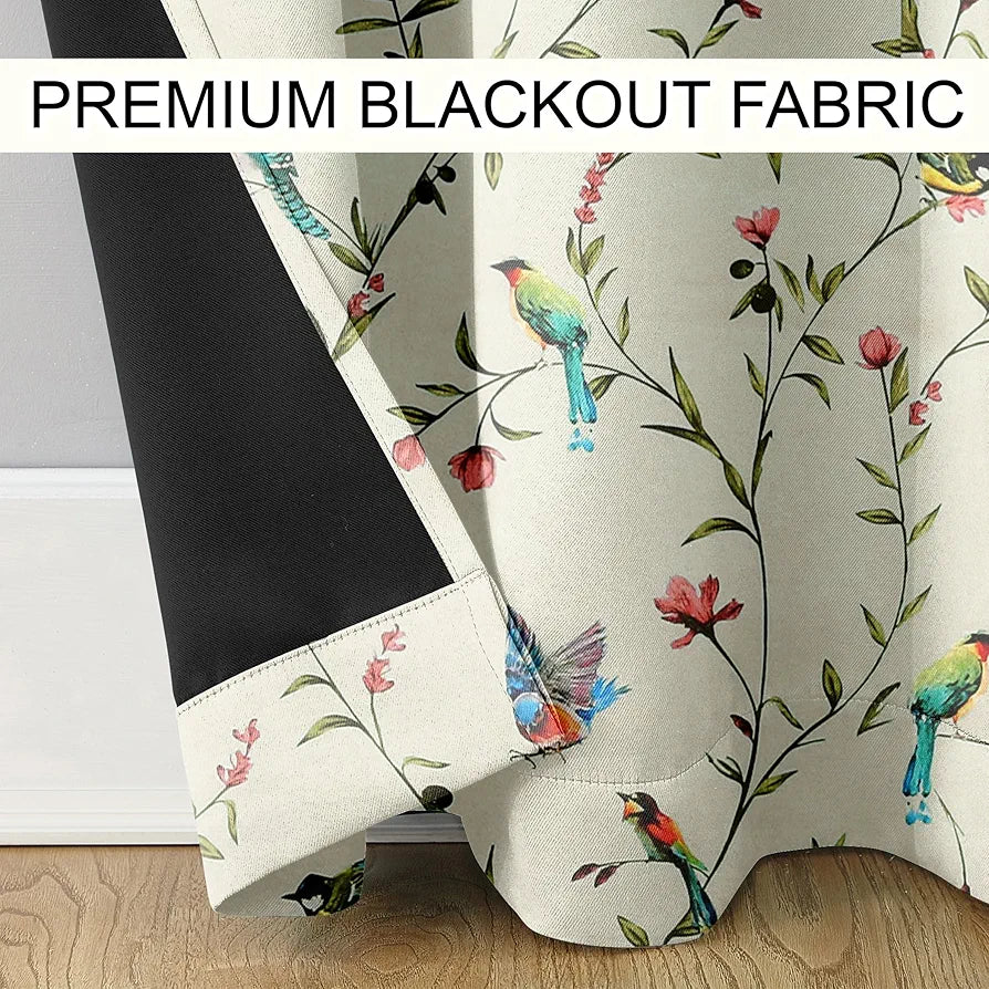 Cloth Fusion 100% Blackout Printed Premium Door Curtains 7 Feet Long Set of 2, Noise Reducing Blackout Parda 7 Feet with Grommet for Home Decor 