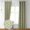 Purav Light Floral Design Jacquard Blackout Jute Curtains for Door 7 Feet 2 Piece Living Room Bedroom