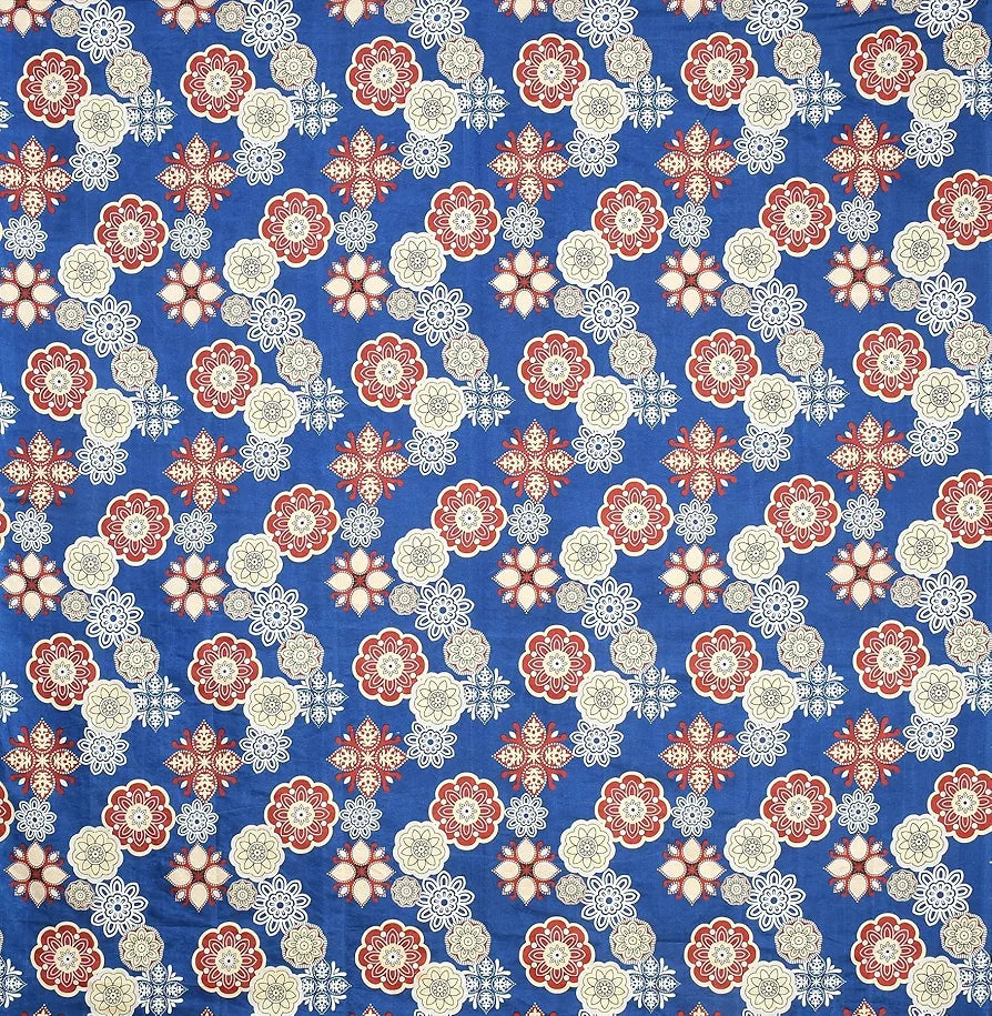 Homefab India 140 TC Microfiber Double Bedsheet with 2 Pillow Covers -Blue-Beige 