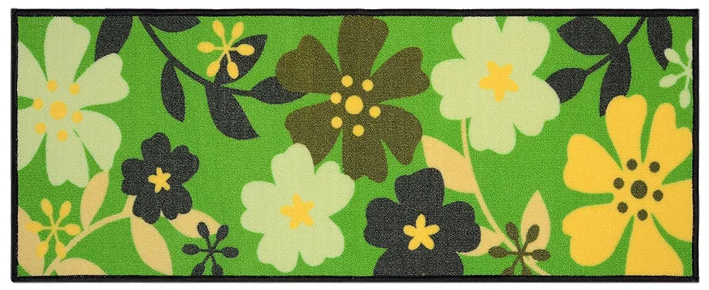 Saral Home Happy Floral Soft PP Yarn Durable & Washable Multipurpose Runner for Home/Kitchen/Living Area/Lobby/Office with Anti Skid Backing 