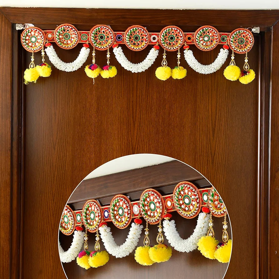 CraftVatika Torans for Entrance Door Diwali Decoration Items for Home Decor, Main Door, Lving Room, Torans for Pooja Room Diwali Decor Item , Red and White