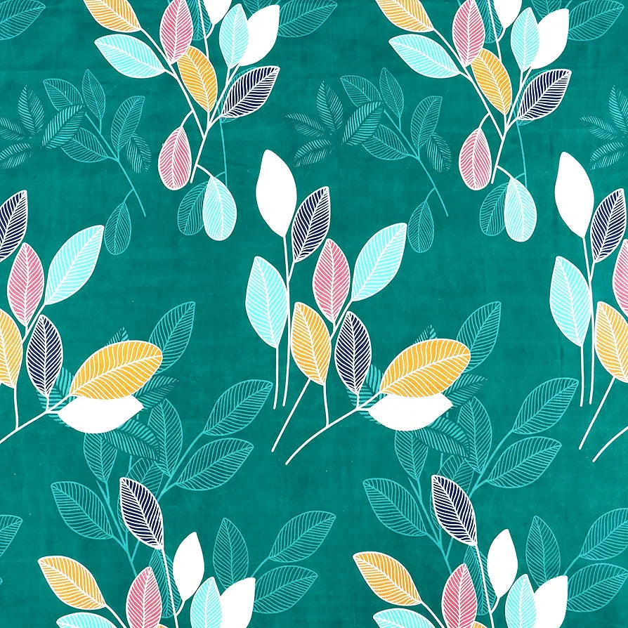 HOMEKART 220 TC Premium Cotton Elastic Fitted Bedsheets with 2 Pillow Covers|Double Bed with Corner Elastic Wrinkelfree Floral Pattren Breathable |Size-72 x 68 + 6 inches |Dark Green & Rust